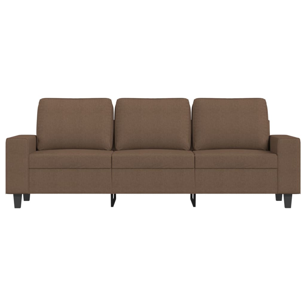 vidaXL Canapea cu 3 locuri cu taburet, maro, 180 cm, material textil vidaXL Canapea cu 3 locuri cu taburet, maro, 180 cm, material textil