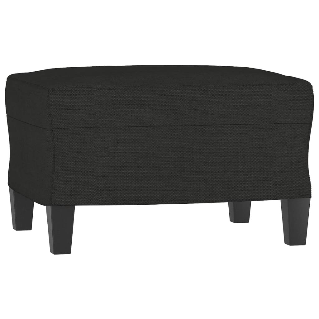 vidaXL Canapea cu 3 locuri cu taburet, negru, 180 cm, material textil vidaXL Canapea cu 3 locuri cu taburet, negru, 180 cm, material textil