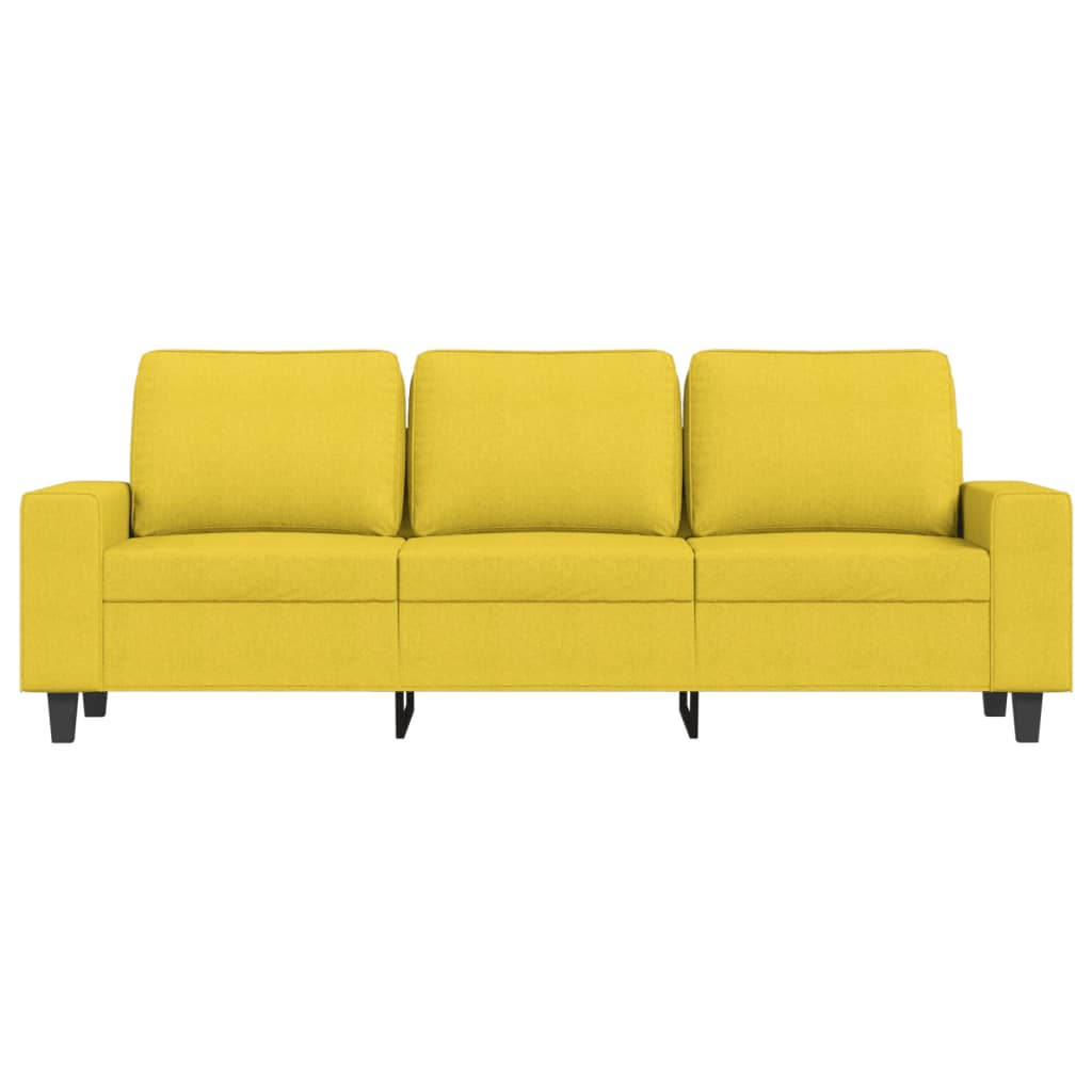 vidaXL Canapea cu 3 locuri și taburet, galben deschis, 180 cm, textil vidaXL Canapea cu 3 locuri și taburet, galben deschis, 180 cm, textil