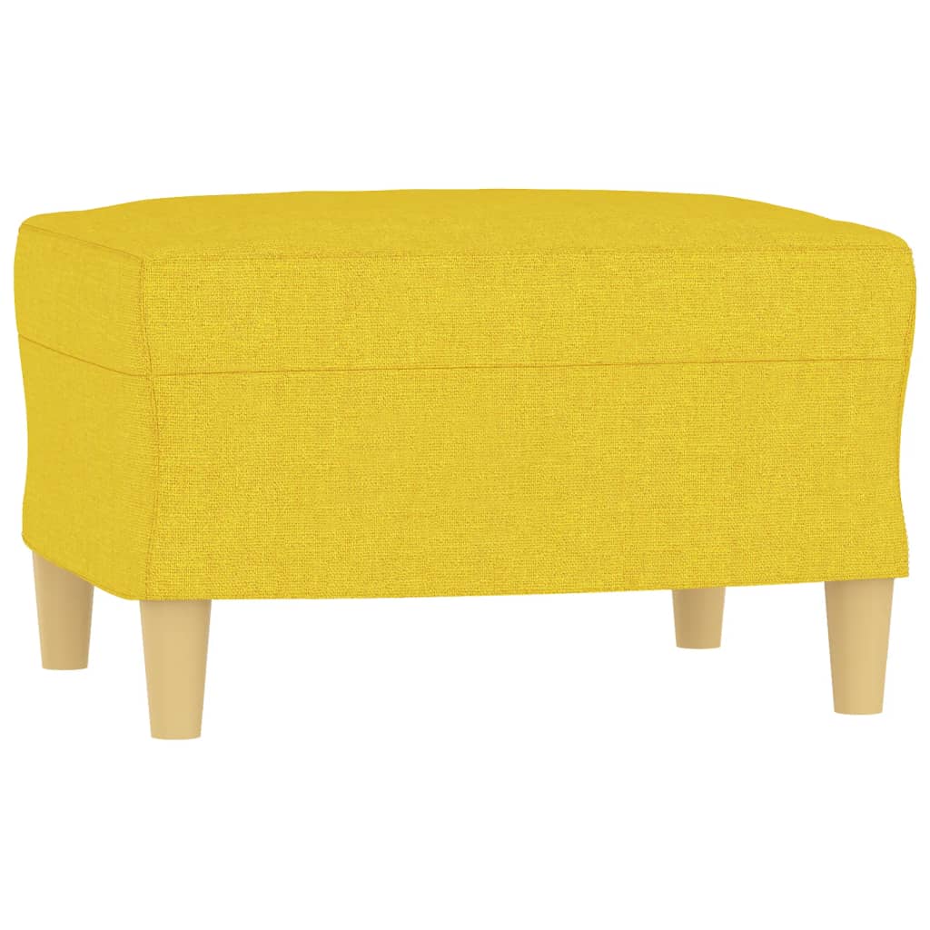 vidaXL Canapea cu 3 locuri și taburet, galben deschis, 180 cm, textil vidaXL Canapea cu 3 locuri și taburet, galben deschis, 180 cm, textil