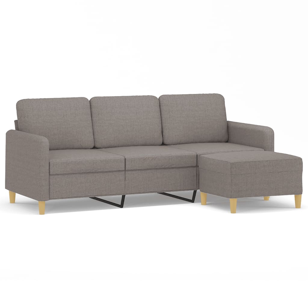 vidaXL Canapea cu 3 locuri și taburet, taupe, 180 cm, material textil vidaXL Canapea cu 3 locuri și taburet, taupe, 180 cm, material textil