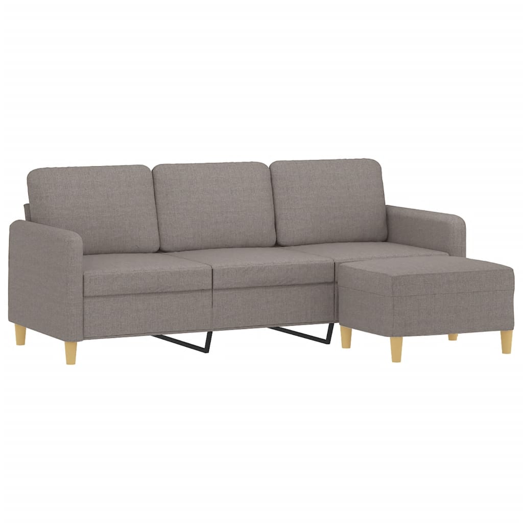 vidaXL Canapea cu 3 locuri și taburet, taupe, 180 cm, material textil vidaXL Canapea cu 3 locuri și taburet, taupe, 180 cm, material textil