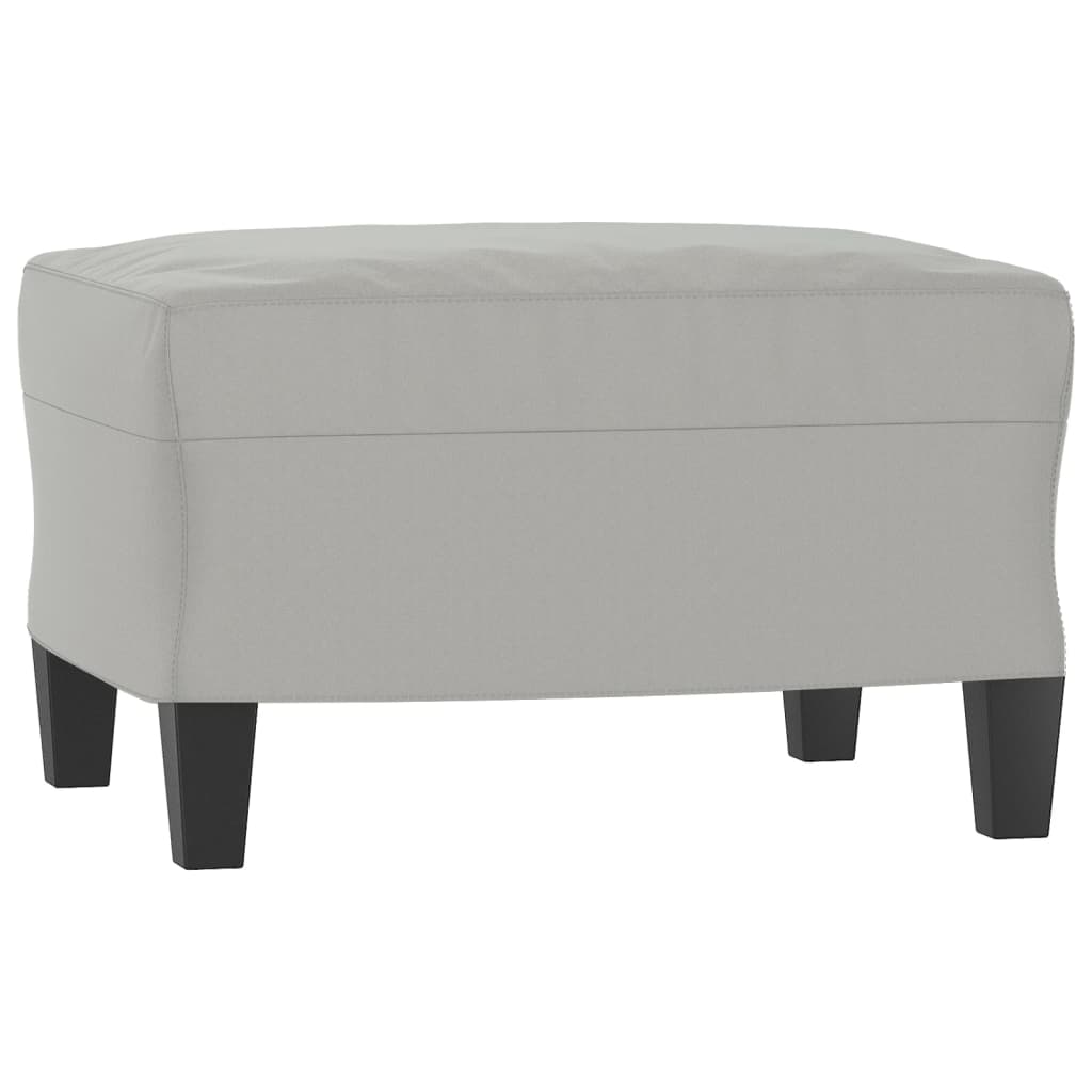 vidaXL Fotoliu canapea cu taburet, gri deschis, 60 cm, microfibră