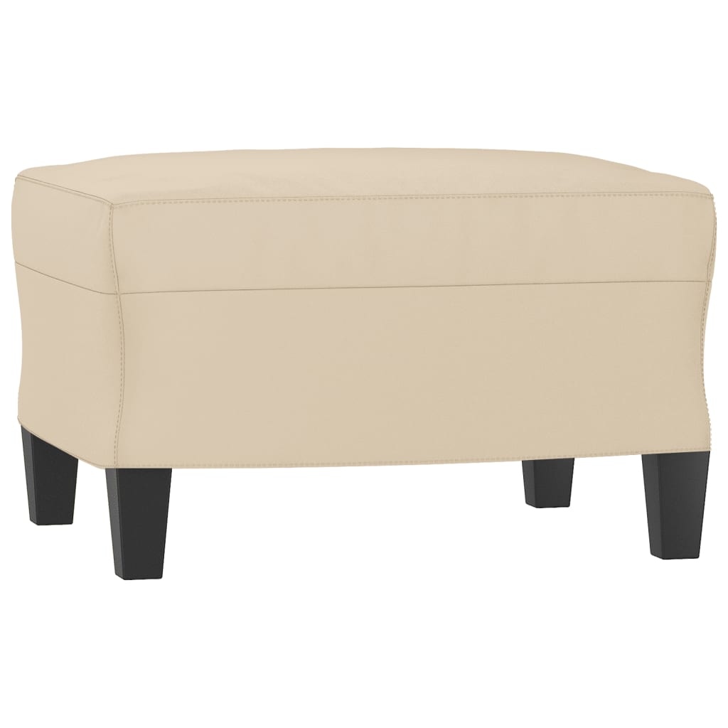 vidaXL Fotoliu canapea cu taburet, crem, 60 cm, microfibră