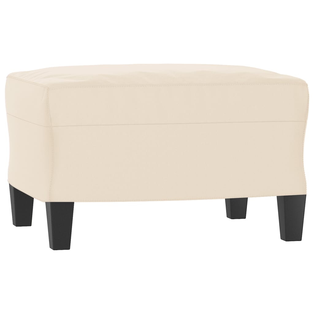 vidaXL Fotoliu canapea cu taburet, bej, 60 cm, microfibră