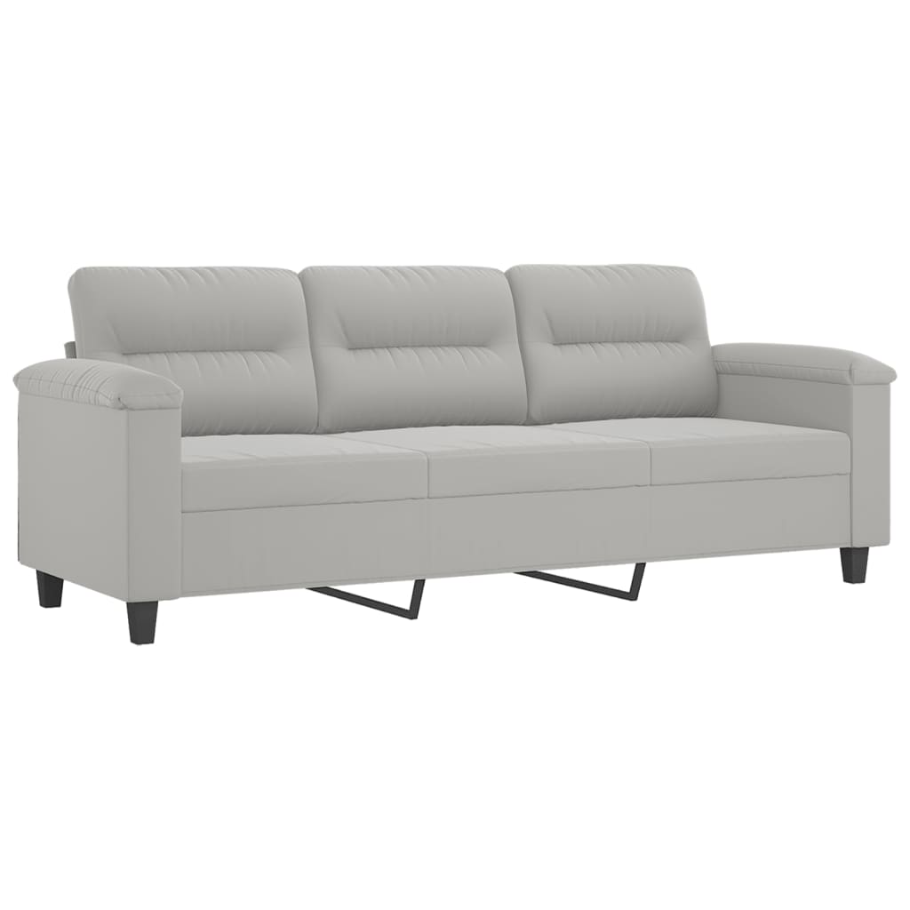 vidaXL Canapea cu 3 locuri și taburet, gri închis, 180 cm, microfibră vidaXL Canapea cu 3 locuri și taburet, gri închis, 180 cm, microfibră