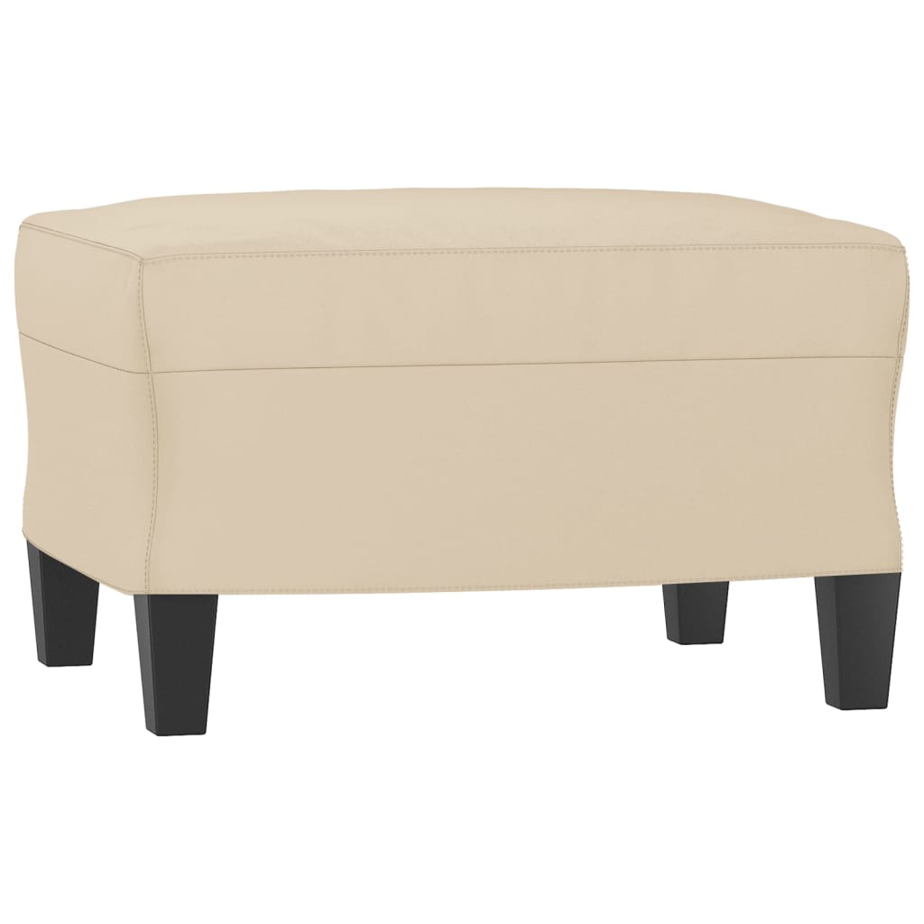 vidaXL Canapea cu 3 locuri și taburet, crem, 180 cm, microfibră vidaXL Canapea cu 3 locuri și taburet, crem, 180 cm, microfibră
