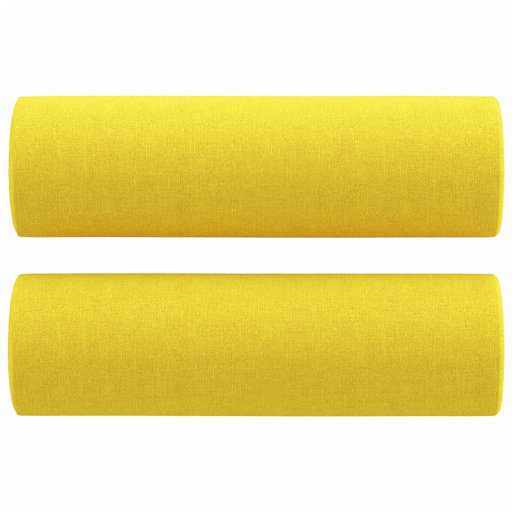 vidaXL Set de canapele cu perne, 4 piese, galben deschis, textil vidaXL Set de canapele cu perne, 4 piese, galben deschis, textil