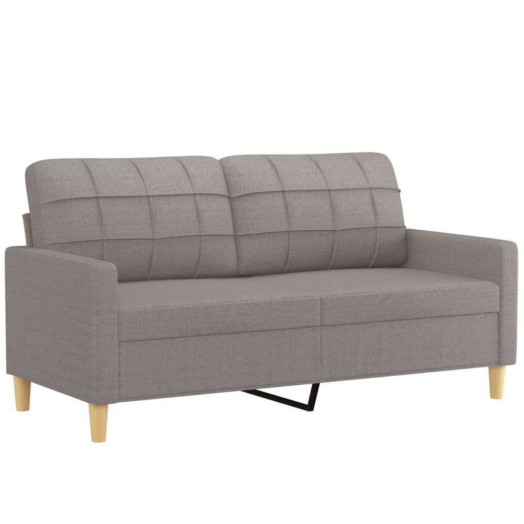 vidaXL Set de canapele cu perne, 2 piese, gri taupe, textil