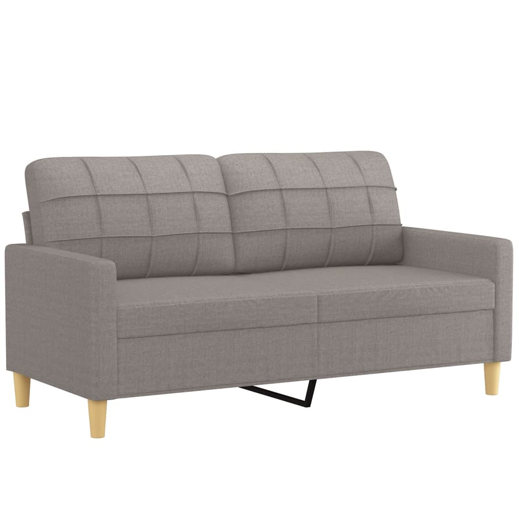 vidaXL Set de canapele cu perne, 2 piese, gri taupe, textil