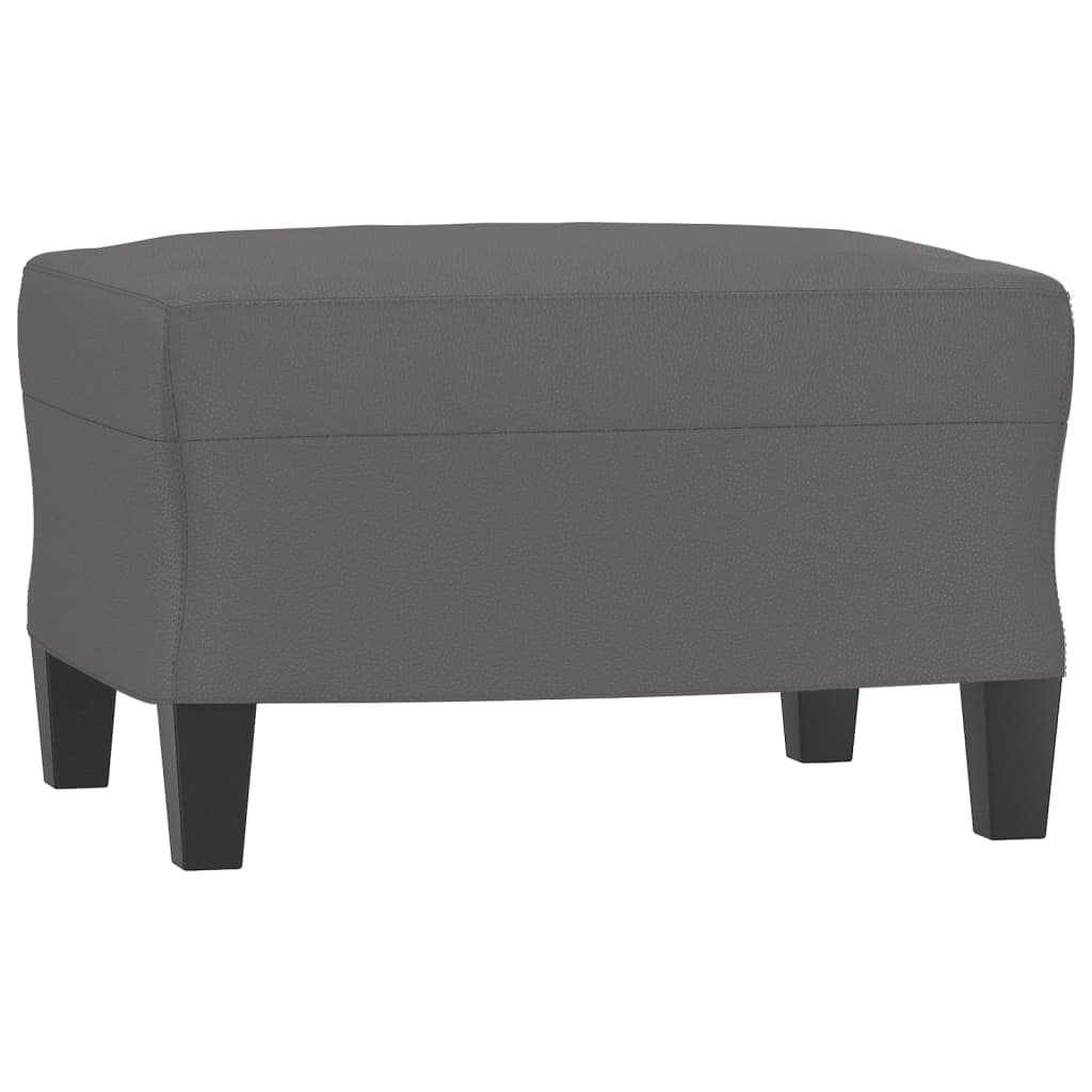 vidaXL Set de canapele cu perne, 4 piese, gri, piele ecologică
