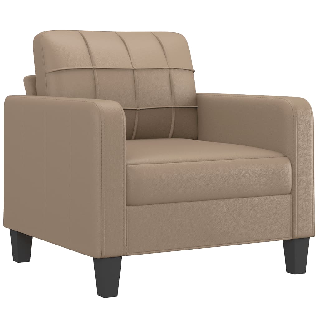vidaXL Set de canapele cu perne, 4 piese, cappuccino, piele ecologică vidaXL Set de canapele cu perne, 4 piese, cappuccino, piele ecologică