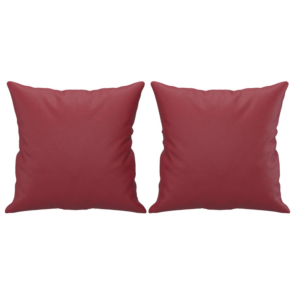 vidaXL Set de canapele cu perne, 4 piese, roșu vin, piele ecologică