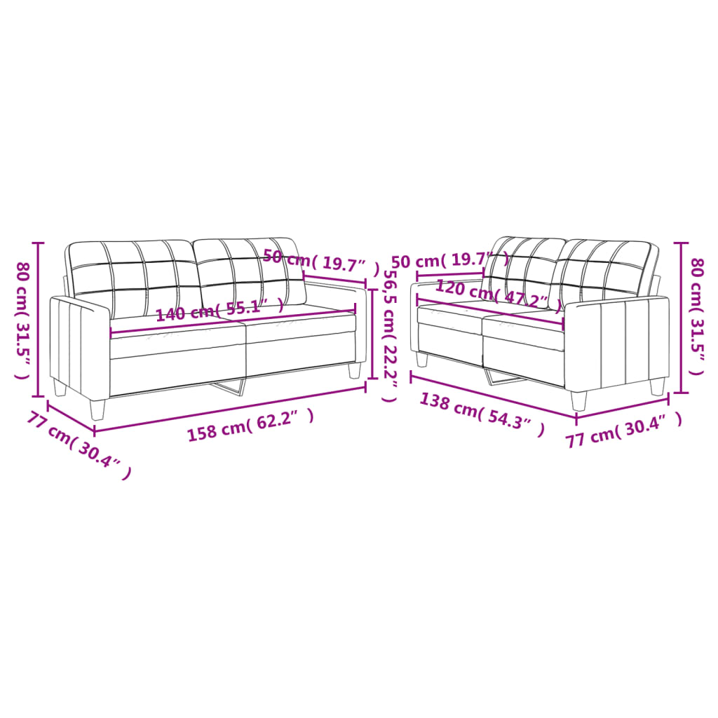 vidaXL Set de canapele cu perne, 2 piese, roșu vin, piele ecologică vidaXL Set de canapele cu perne, 2 piese, roșu vin, piele ecologică