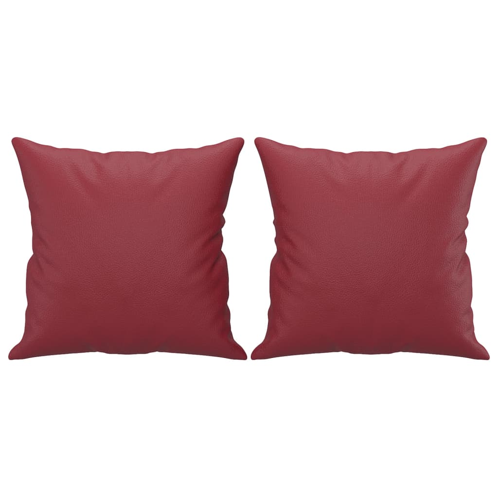 vidaXL Set de canapele cu perne, 2 piese, roșu vin, piele ecologică vidaXL Set de canapele cu perne, 2 piese, roșu vin, piele ecologică