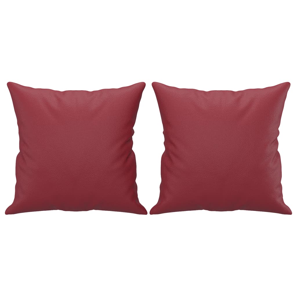 vidaXL Set de canapele cu perne, 2 piese, roșu vin, piele ecologică vidaXL Set de canapele cu perne, 2 piese, roșu vin, piele ecologică