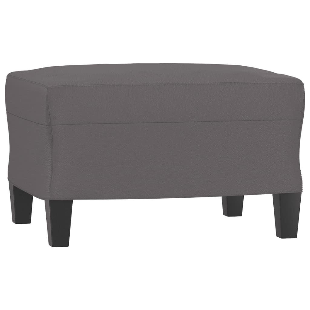 vidaXL Set de canapele cu perne, 4 piese, gri, piele ecologică