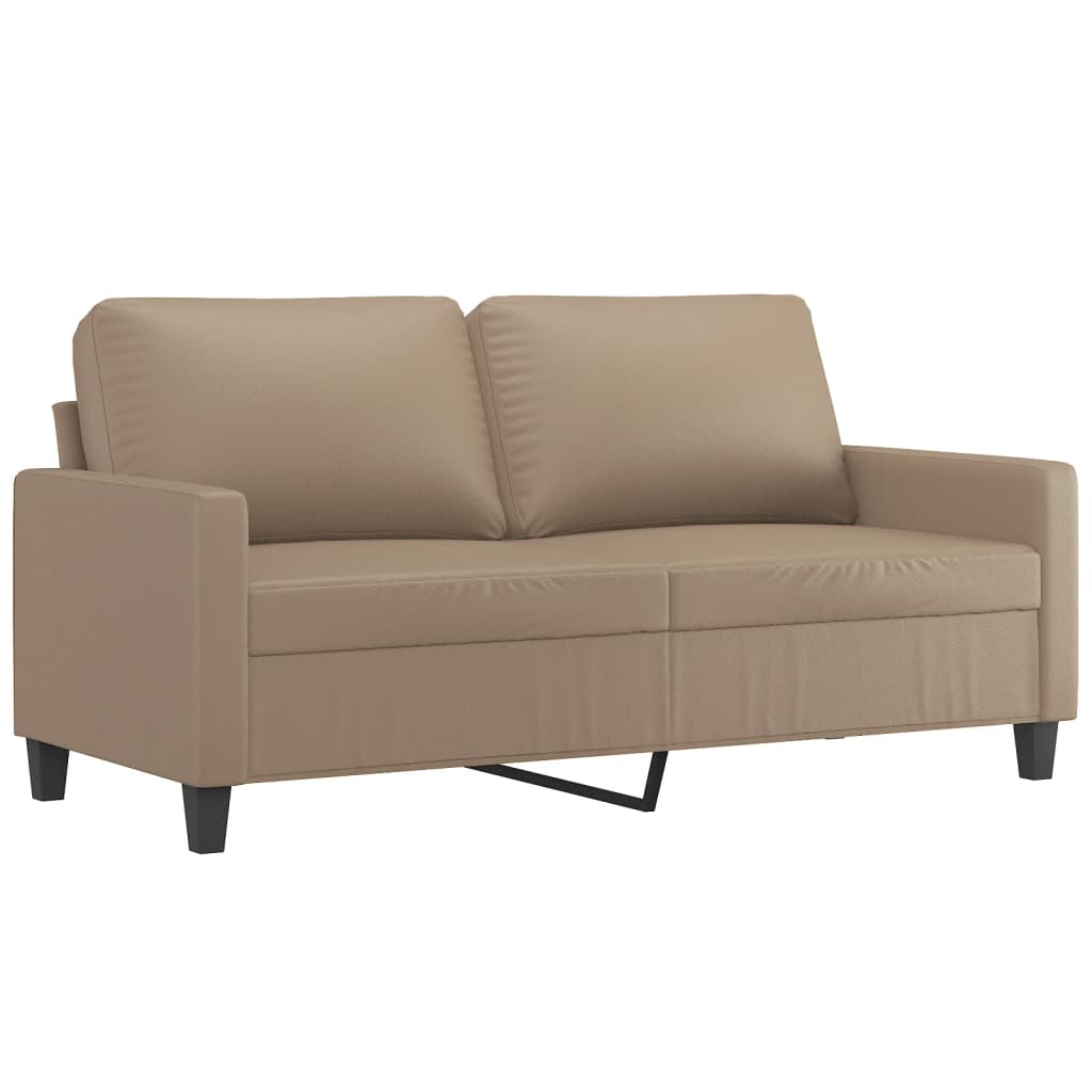 vidaXL Set de canapele cu perne, 2 piese, cappuccino, piele ecologică