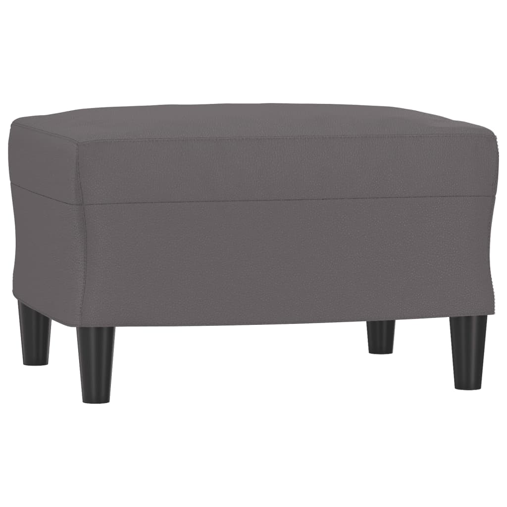 vidaXL Set de canapele cu perne, 3 piese, gri, piele ecologică vidaXL Set de canapele cu perne, 3 piese, gri, piele ecologică