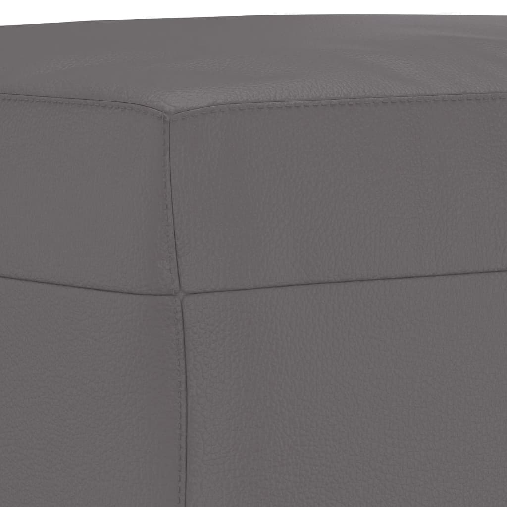 vidaXL Set de canapele cu perne, 3 piese, gri, piele ecologică vidaXL Set de canapele cu perne, 3 piese, gri, piele ecologică