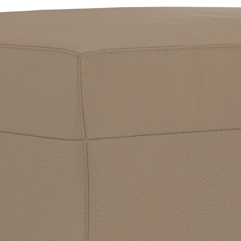 vidaXL Set de canapele cu perne, 3 piese, cappuccino, piele ecologică vidaXL Set de canapele cu perne, 3 piese, cappuccino, piele ecologică