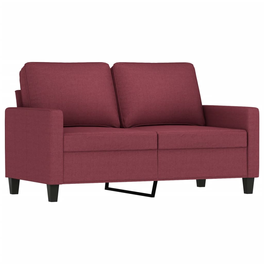 vidaXL Set canapea cu perne, 4 piese, roșu vin, material textil