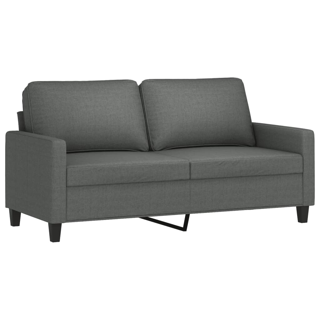 vidaXL Set de canapele cu perne, 3 piese, gri închis, textil vidaXL Set de canapele cu perne, 3 piese, gri închis, textil