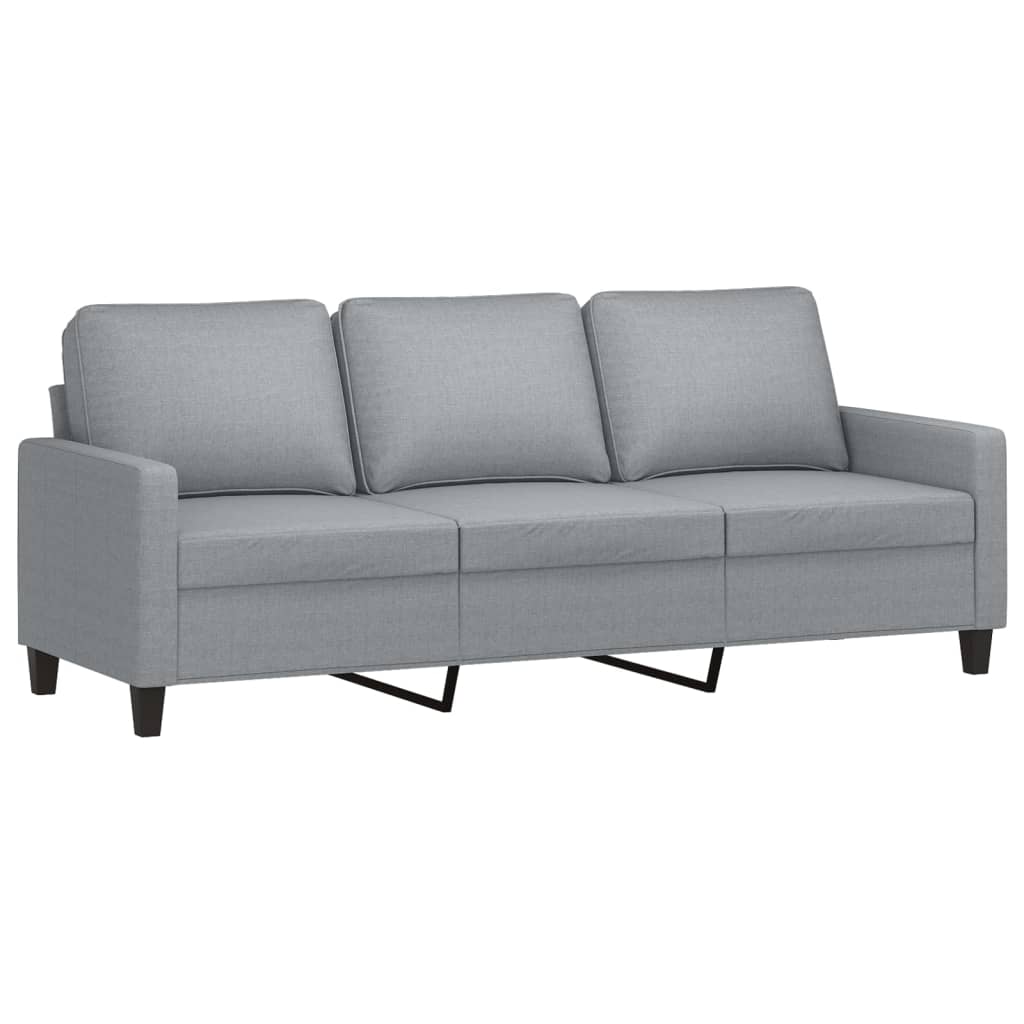 vidaXL Set de canapele cu perne, 2 piese, gri deschis, textil vidaXL Set de canapele cu perne, 2 piese, gri deschis, textil