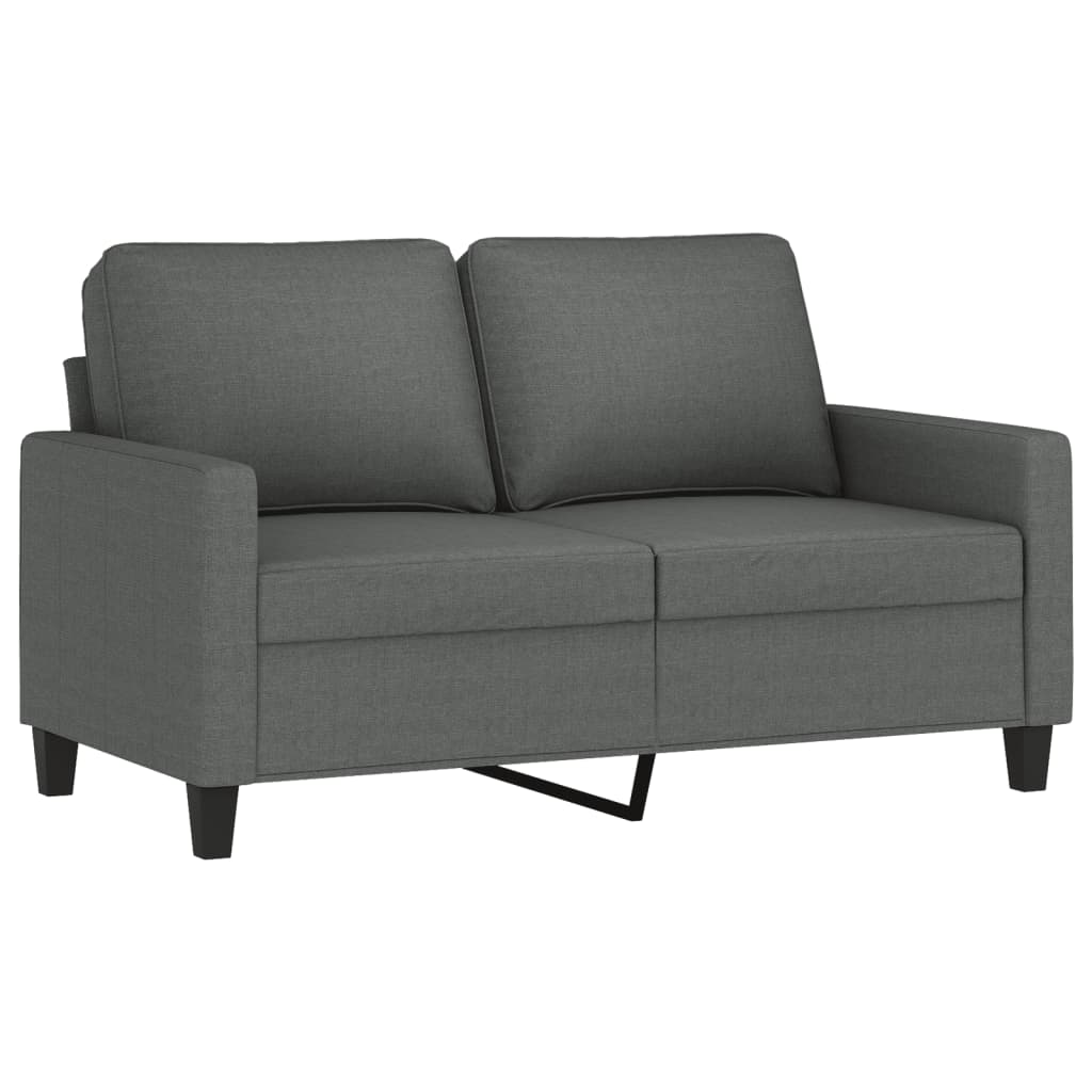 vidaXL Set de canapele cu perne, 2 piese, gri închis, textil