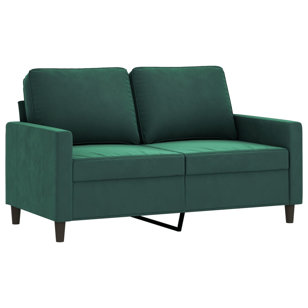 vidaXL Set de canapele cu perne, 3 piese, verde închis, catifea vidaXL Set de canapele cu perne, 3 piese, verde închis, catifea