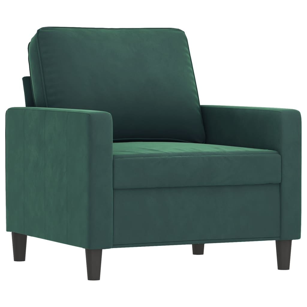 vidaXL Set de canapele cu perne, 4 piese, verde închis, catifea