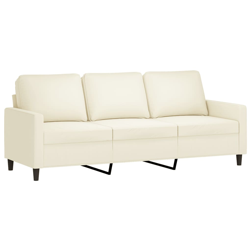 vidaXL Set de canapele cu perne, 4 piese, crem, catifea