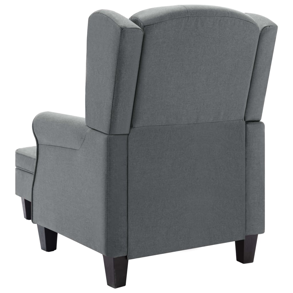 vidaXL Fotoliu cu taburet pentru picioare, gri deschis material textil