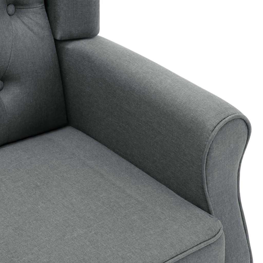 vidaXL Fotoliu cu taburet pentru picioare, gri deschis material textil