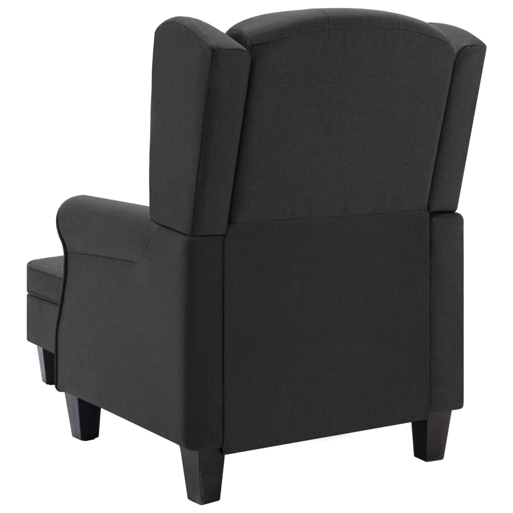 vidaXL Fotoliu cu taburet pentru picioare, gri închis, material textil vidaXL Fotoliu cu taburet pentru picioare, gri închis, material textil