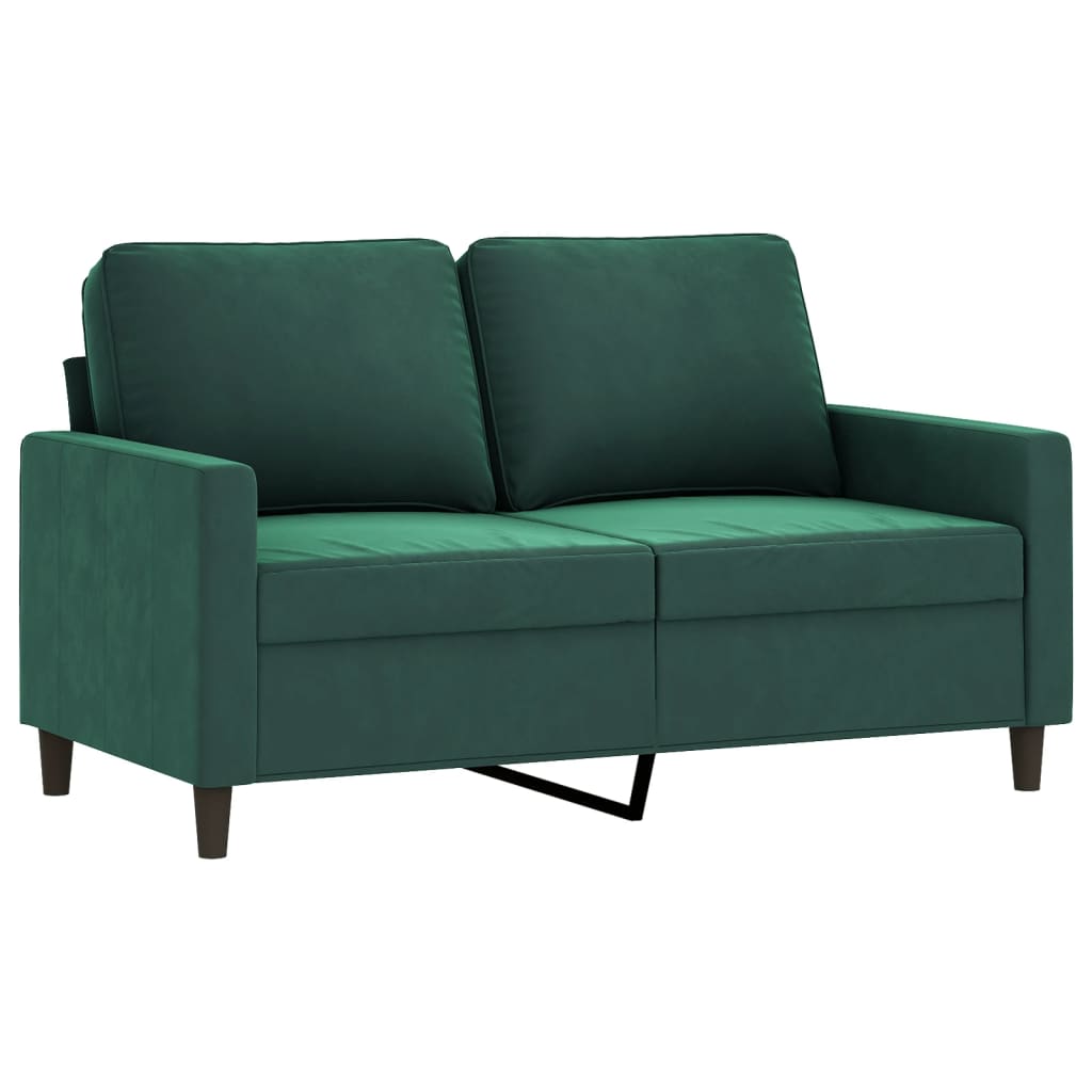 vidaXL Set de canapele cu perne, 3 piese, verde închis, catifea vidaXL Set de canapele cu perne, 3 piese, verde închis, catifea