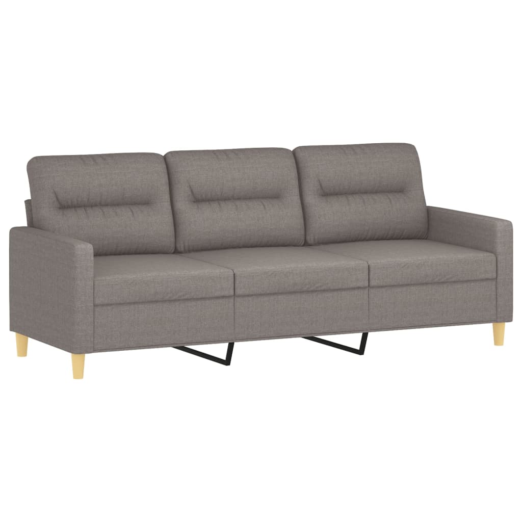 vidaXL Set de canapele cu perne, 3 piese, gri taupe, textil vidaXL Set de canapele cu perne, 3 piese, gri taupe, textil