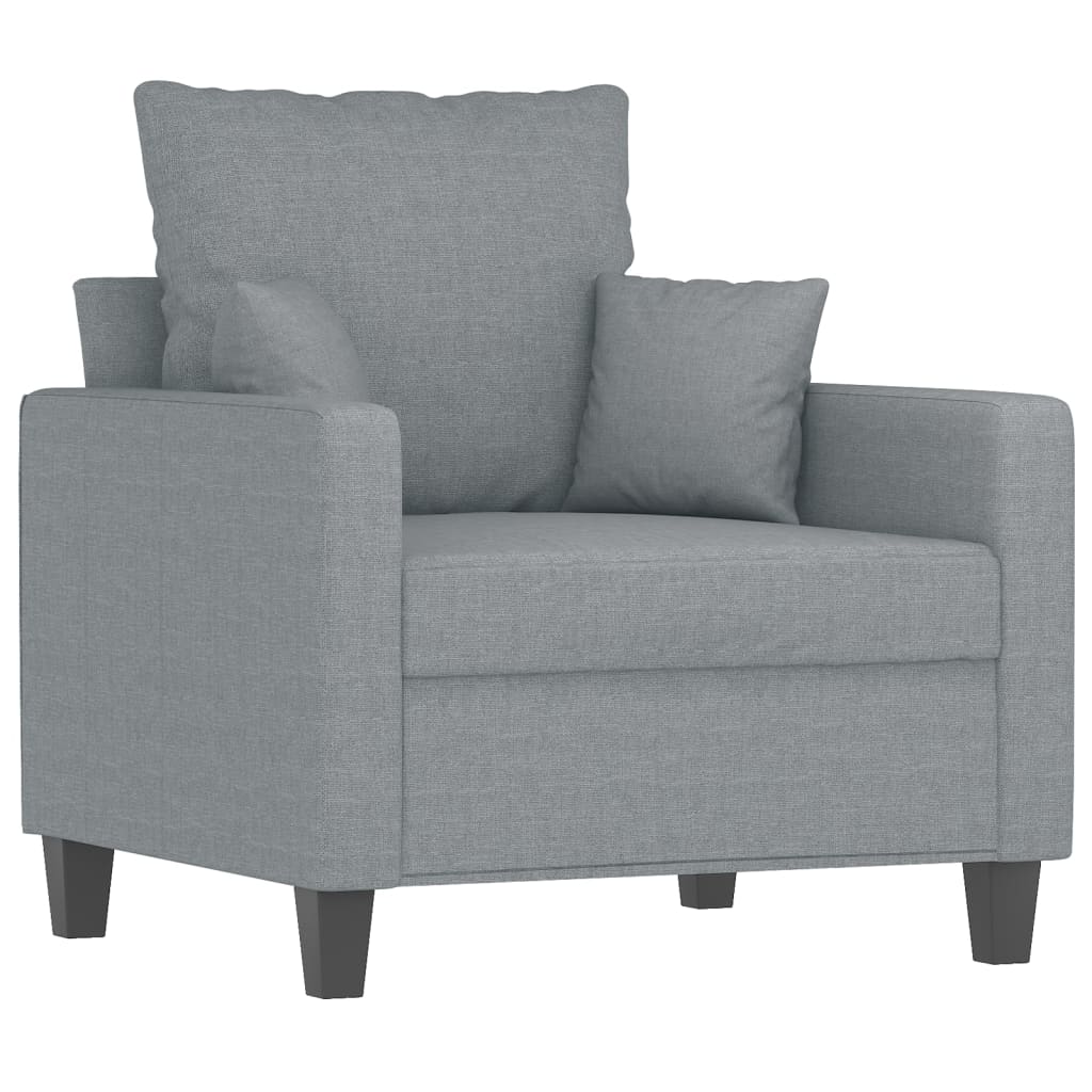 vidaXL Set de canapele cu perne, 4 piese, gri deschis, material textil vidaXL Set de canapele cu perne, 4 piese, gri deschis, material textil