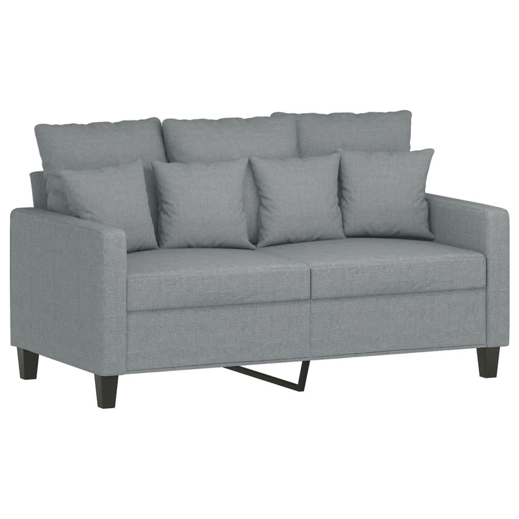vidaXL Set de canapele cu perne, 2 piese, gri deschis, textil vidaXL Set de canapele cu perne, 2 piese, gri deschis, textil