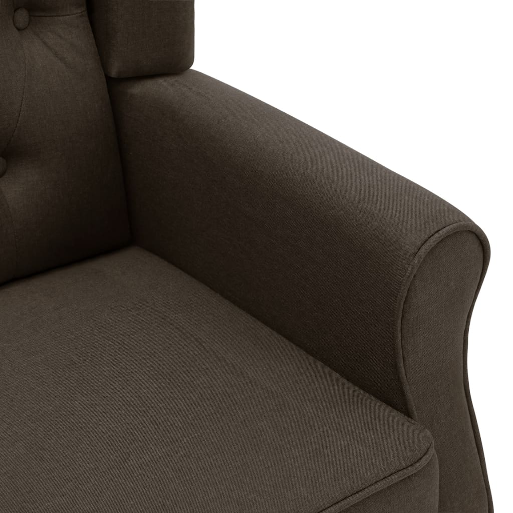 vidaXL Fotoliu de masaj cu taburet, maro, material textil vidaXL Fotoliu de masaj cu taburet, maro, material textil