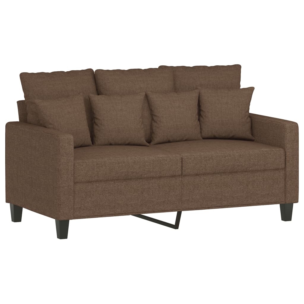 vidaXL Set de canapele cu perne, 2 piese, maro, textil