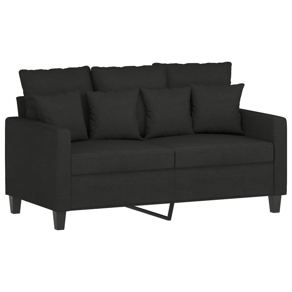 vidaXL Set de canapele cu perne, 2 piese, negru, textil