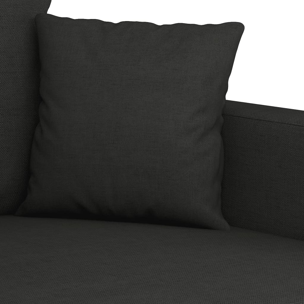 vidaXL Set de canapele cu perne, 2 piese, negru, textil