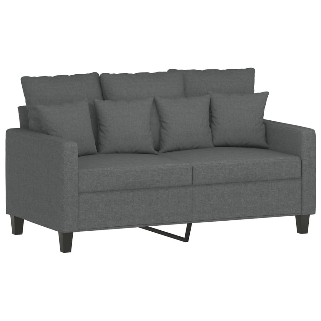 vidaXL Set de canapele cu perne, 3 piese, gri închis, textil vidaXL Set de canapele cu perne, 3 piese, gri închis, textil