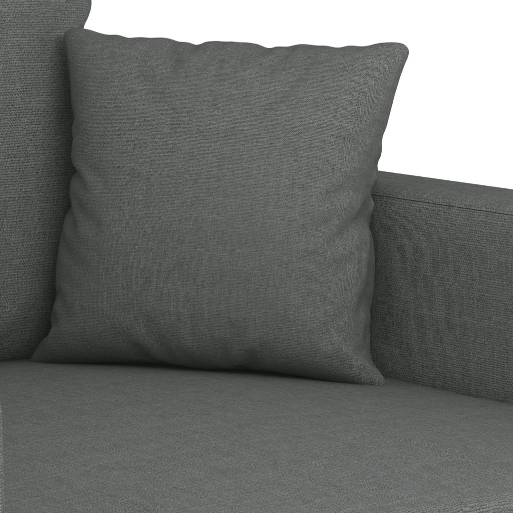 vidaXL Set de canapele cu perne, 3 piese, gri închis, textil vidaXL Set de canapele cu perne, 3 piese, gri închis, textil