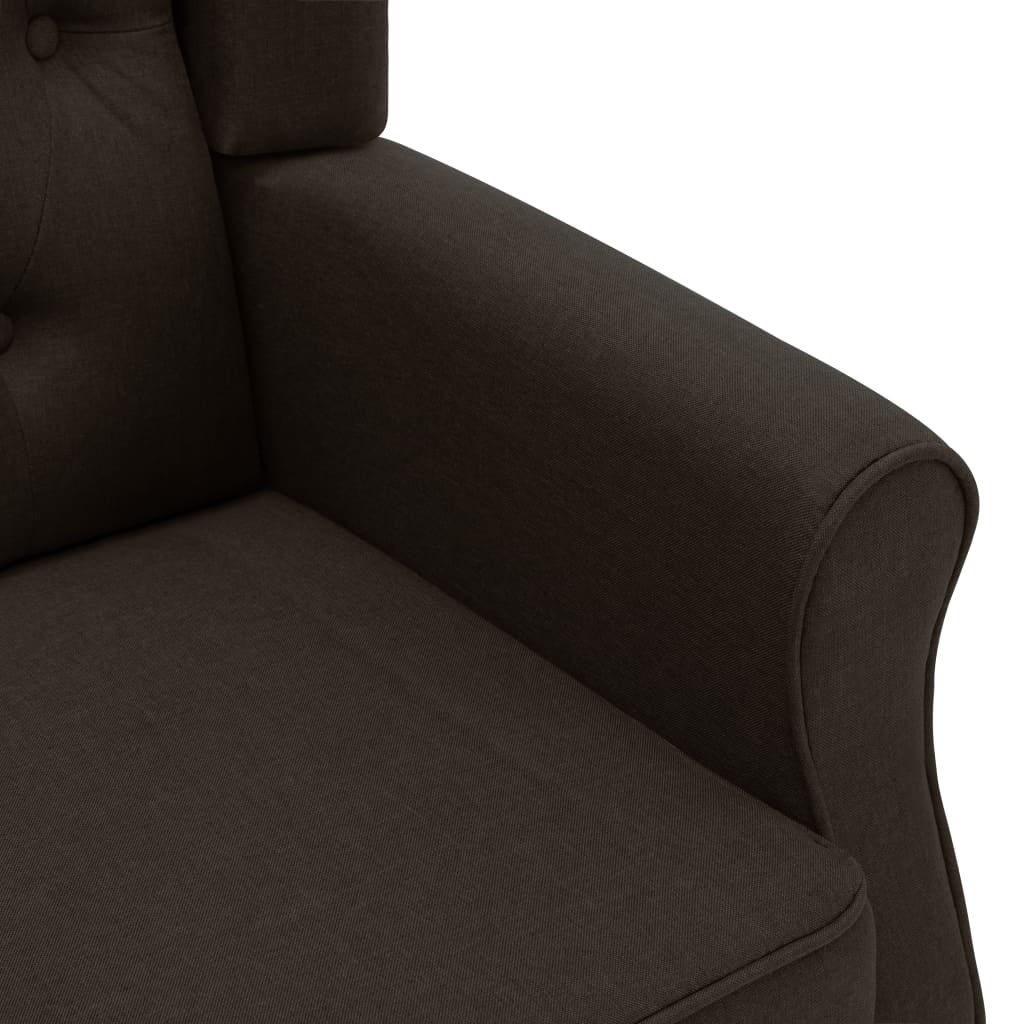 vidaXL Fotoliu de masaj cu taburet, maro închis, material textil vidaXL Fotoliu de masaj cu taburet, maro închis, material textil