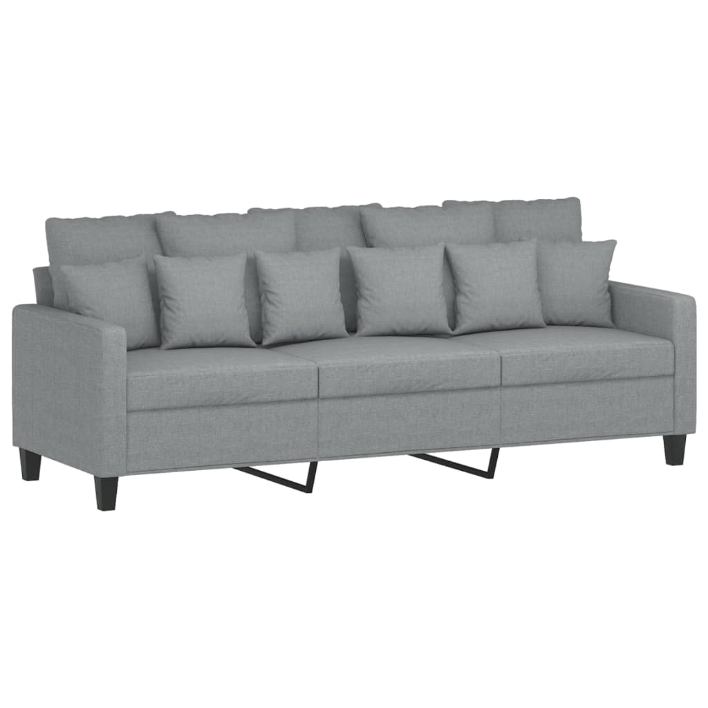vidaXL Set de canapele cu perne, 2 piese, gri deschis, textil vidaXL Set de canapele cu perne, 2 piese, gri deschis, textil