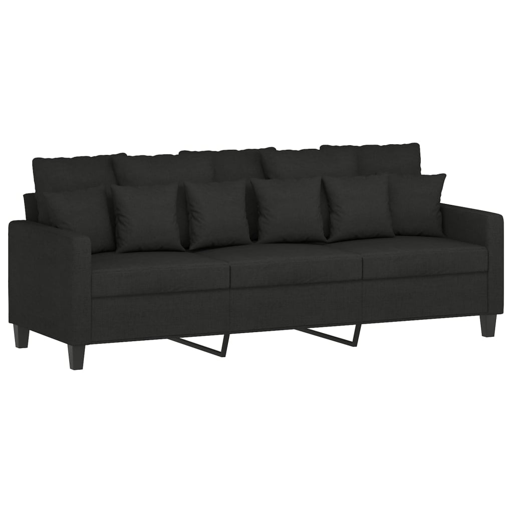 vidaXL Set de canapele cu perne, 2 piese, negru, textil vidaXL Set de canapele cu perne, 2 piese, negru, textil
