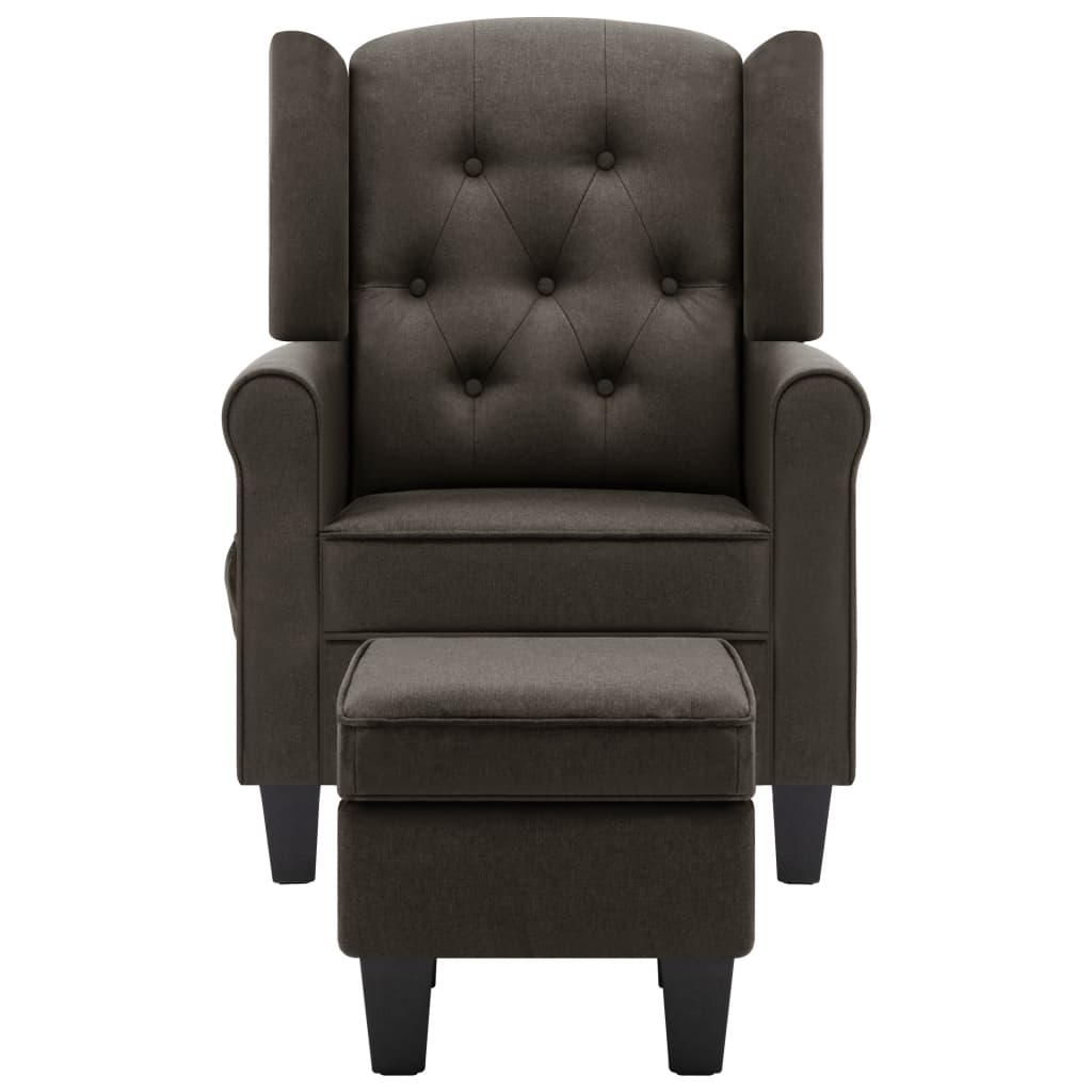 vidaXL Fotoliu de masaj cu taburet, gri taupe, material textil vidaXL Fotoliu de masaj cu taburet, gri taupe, material textil