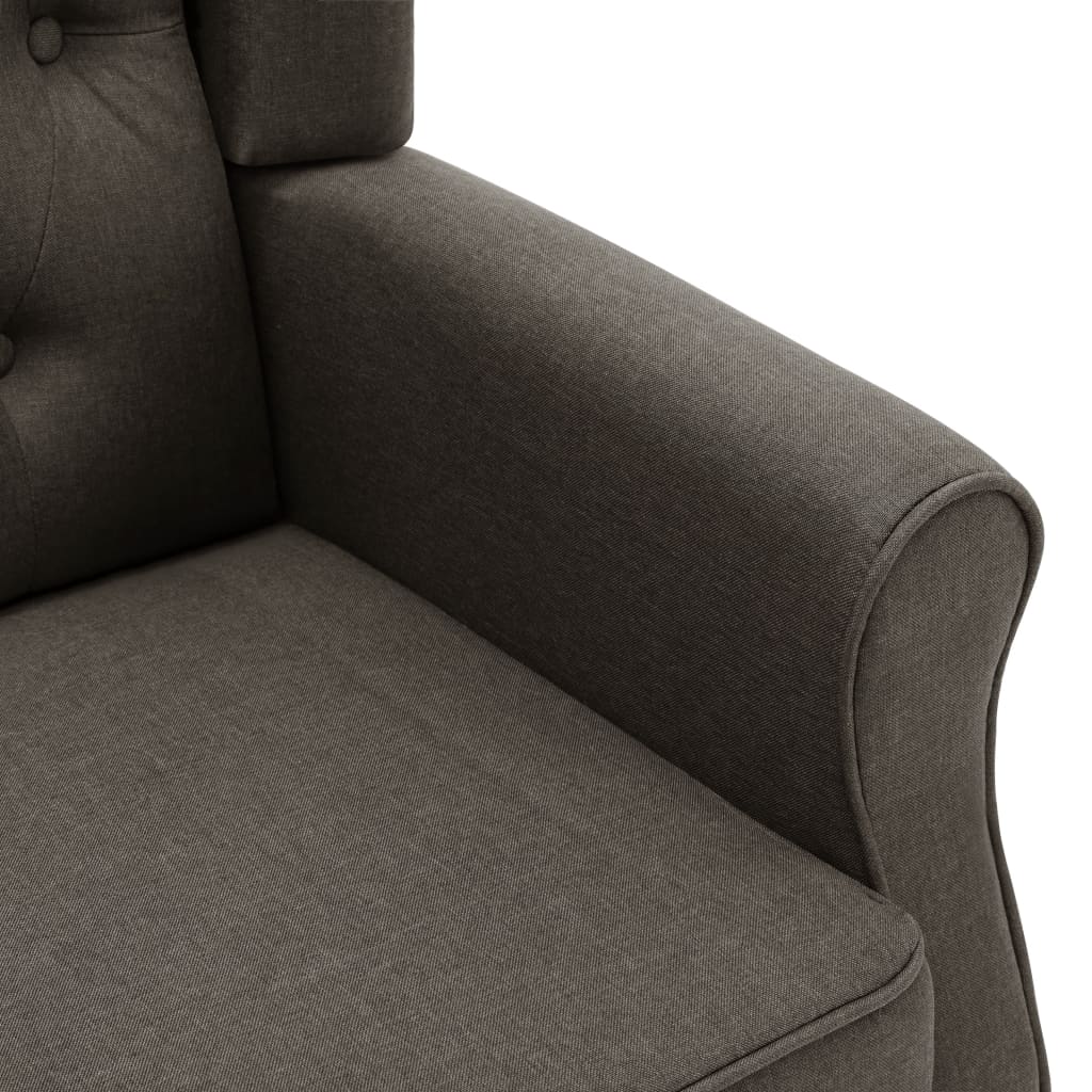 vidaXL Fotoliu de masaj cu taburet, gri taupe, material textil vidaXL Fotoliu de masaj cu taburet, gri taupe, material textil